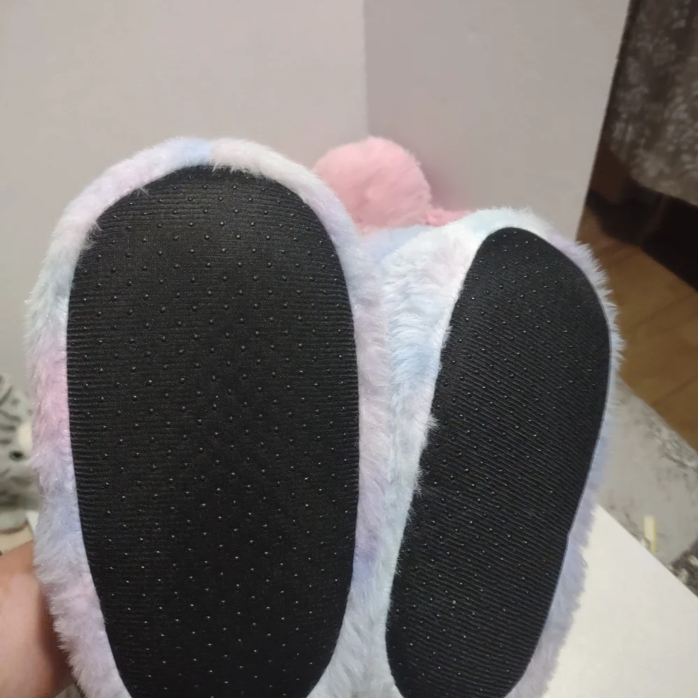 Pastel Unicorn Plush Slippers
